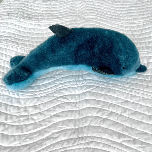 Vintage 1986 GUND Blue Bottle-Nosed Dolphin Plush Stuffed Toy - Picture 5 of 6
